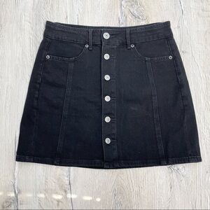 American Eagle Black Jean Mini Skirt